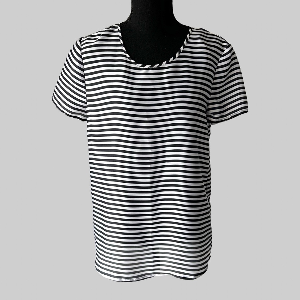 Michael Kors Striped  Silky Satin Blouse